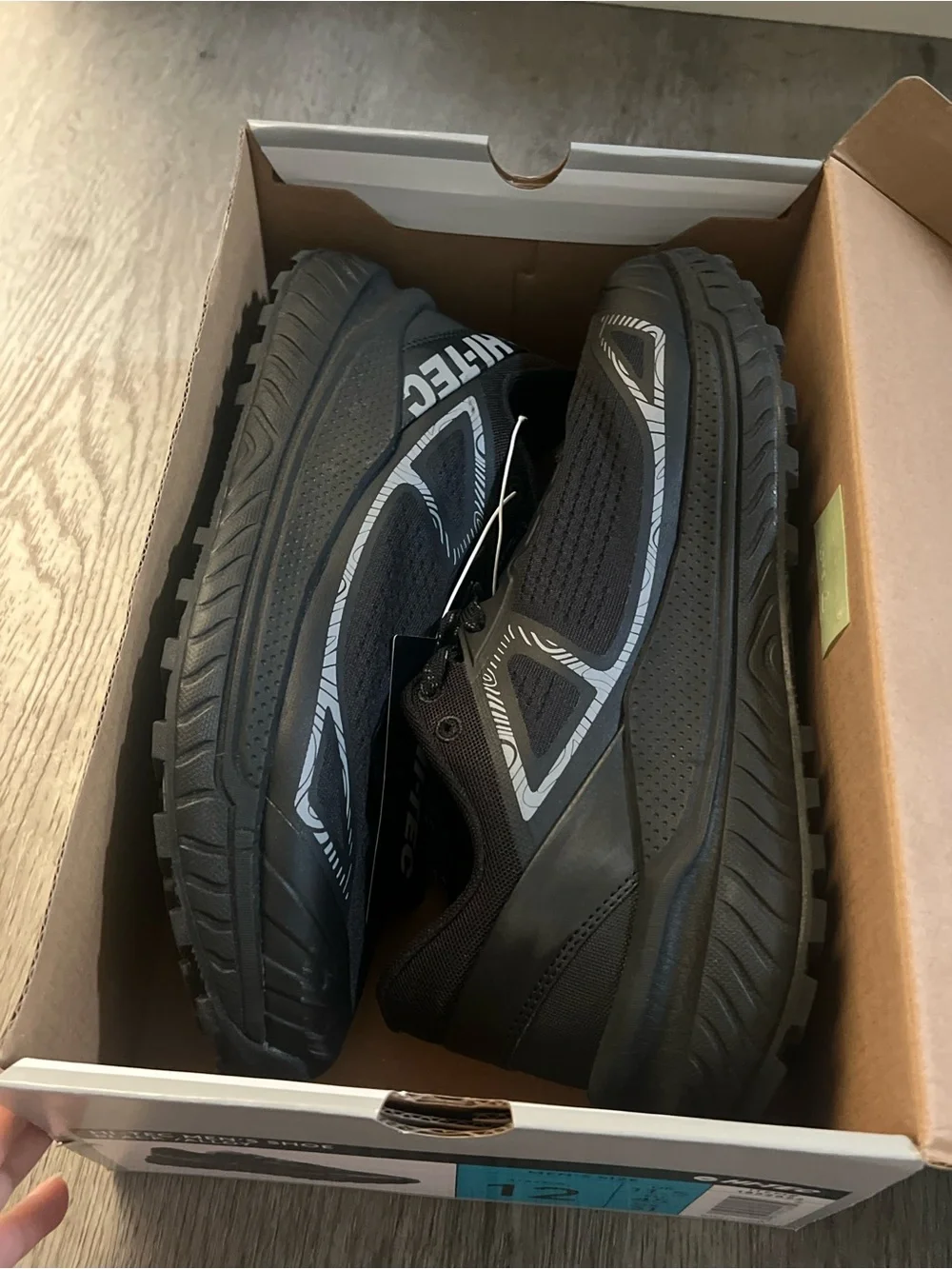 Hi-Tec Men's Black Athletic Trail Sneakers Size 12 NWB